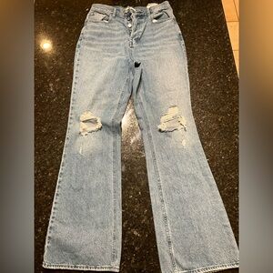 PacSun Sky Blue Flare Jeans with Ripped Details